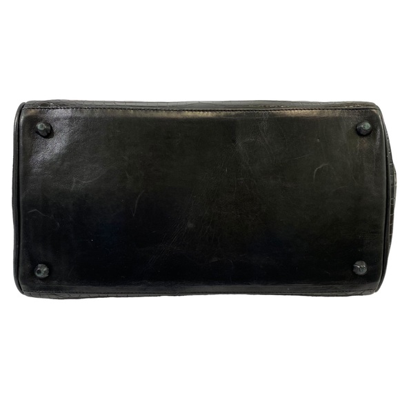 Barfield Collection Black Reptile Leather Handbag - Picture 5 of 8